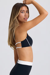 BO&TEE SOFT ACTIVE SCOOP-NECK SPORTS BRA BLACK